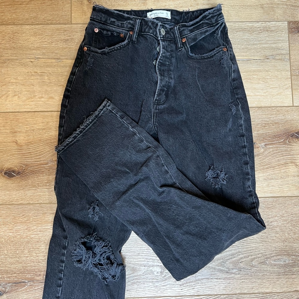 Abercrombie and Fitch High Rise Curve Love Dad Jeans